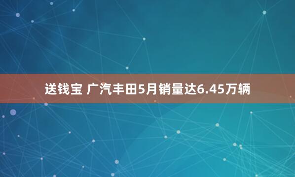 送钱宝 广汽丰田5月销量达6.45万辆